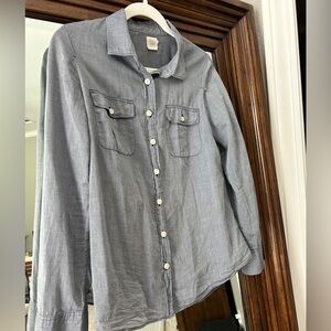 J. Crew button-down top, good condition, size small, grey